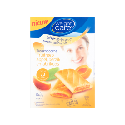 Weight Care Tussendoortje Fruitreep Appel Perzik en Abrikoos